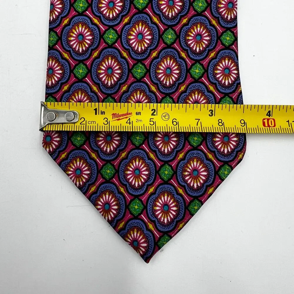 J. Crew Silk Foulard Print Tie Pink Vintage Pink Purple